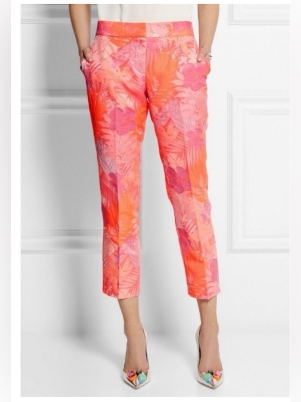 J. Crew Collection Jacquard Neon Tropical Pants 2
